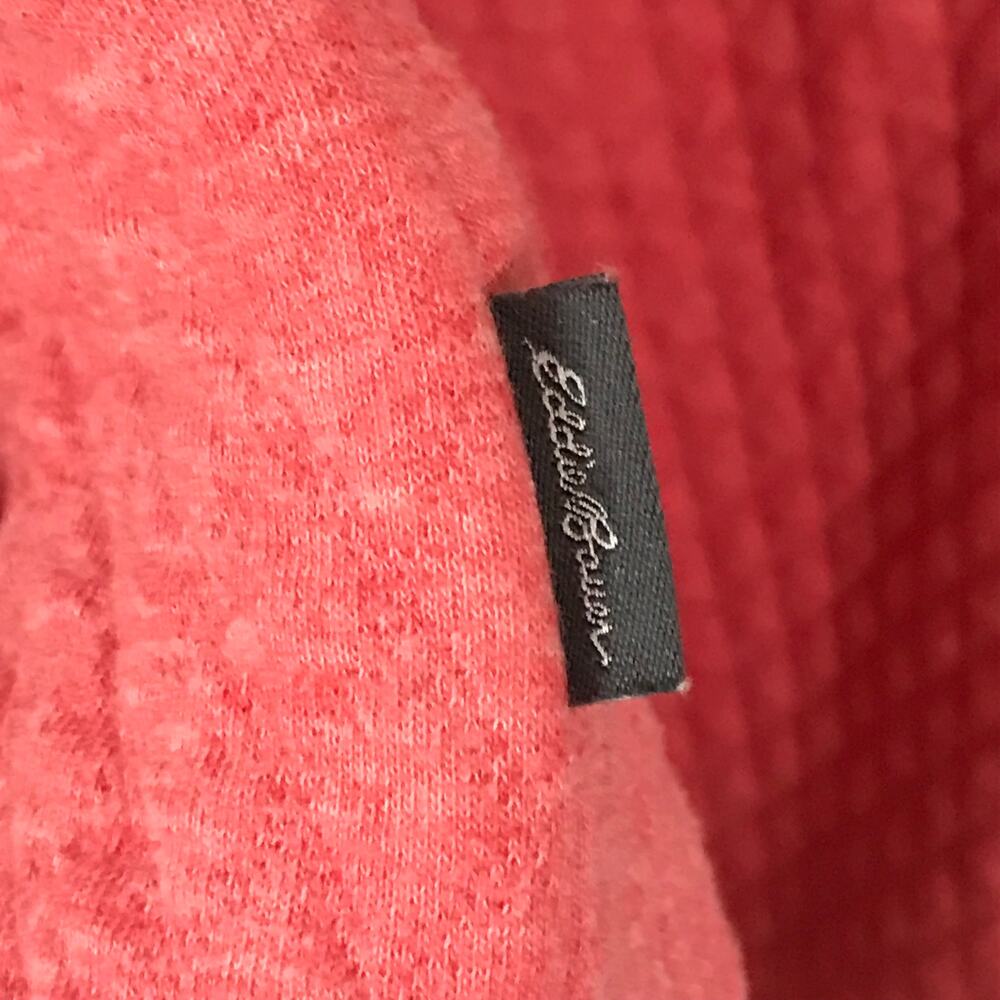 Eddie Bauer Top Sweater Size Large Womens Long Sleeve Quarter Zip Quilted Salmon - Picture 8 of 10